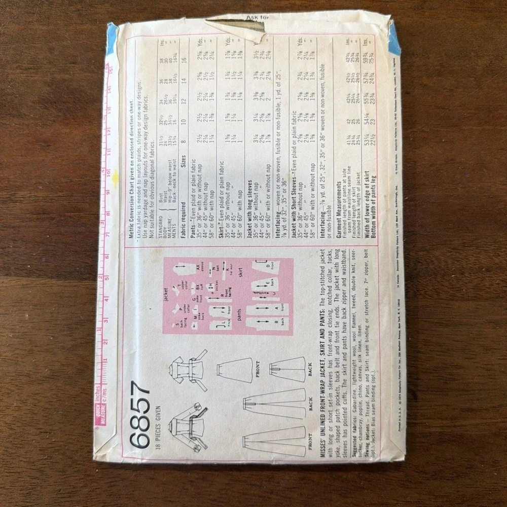 Six Vintage Simplicity Patterns From The 1970S Size 10 Misses